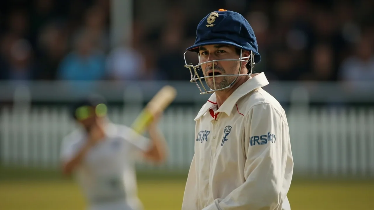 Medium shot of the fielding captain setting a ring at the death with slip and short third in place
